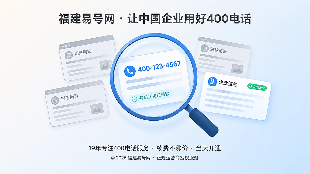 2026年400电话选号指南：先查号码的“互联网前史”，再定长期使用